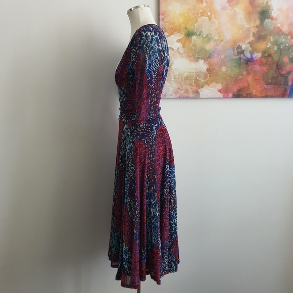 George Mesh Overlay Fit and Flare V Neckline Dress Size 10 Vintage - Picture 6 of 8